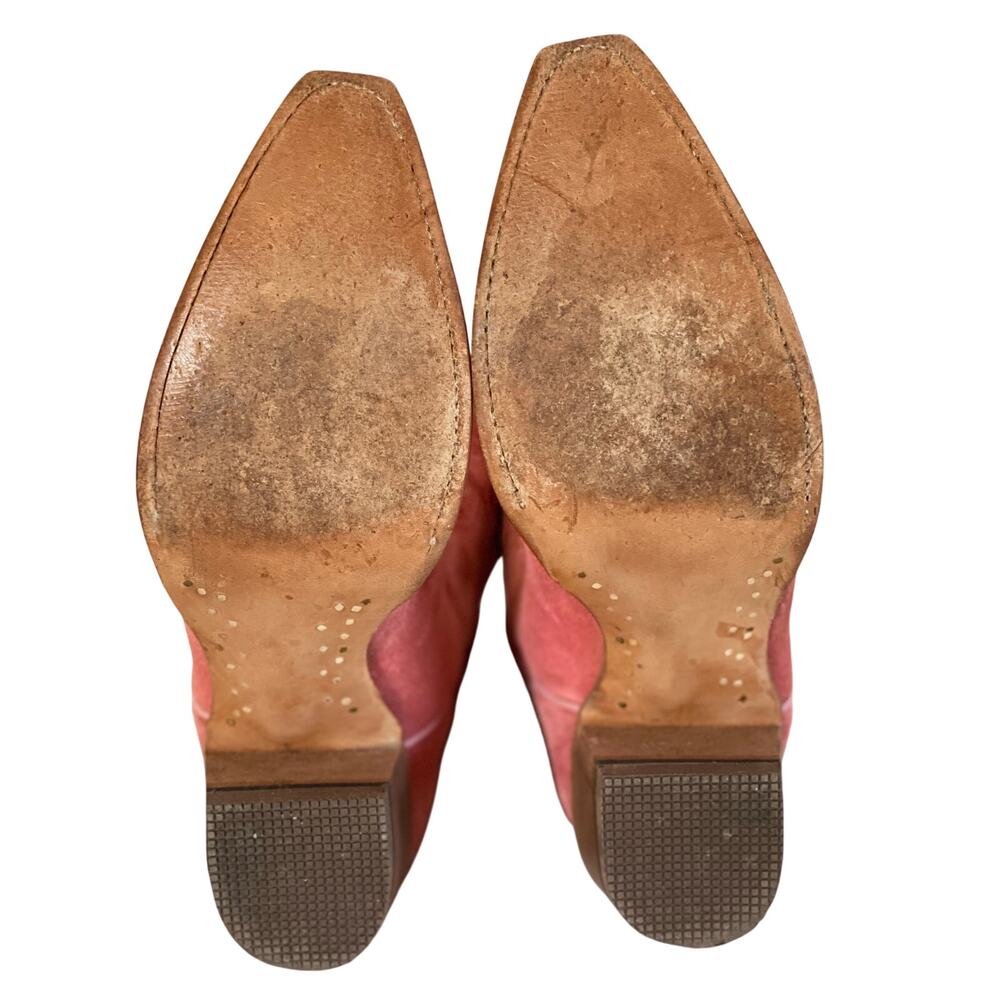 Planet Cowboy Pink Suede Western Boots Womens 8.5 USA Snip Toe Cowgirl Nashville - Picture 8 of 16